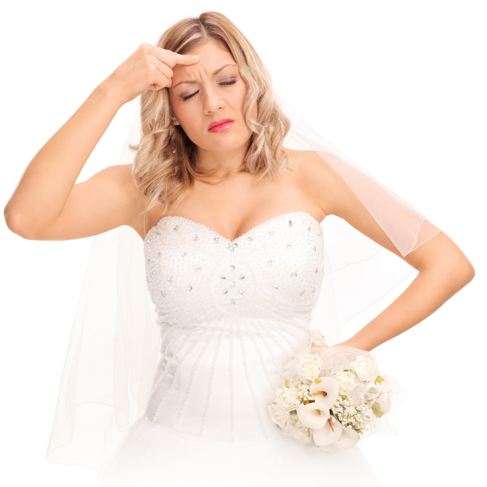 Noiva preocupada com custos do casamento